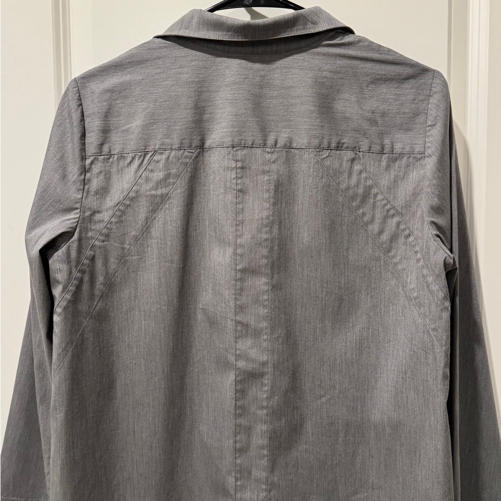Lafayette 148 Gray Asymmetrical Stretch Cotton Tunic Blouse Size S - Picture 11 of 14